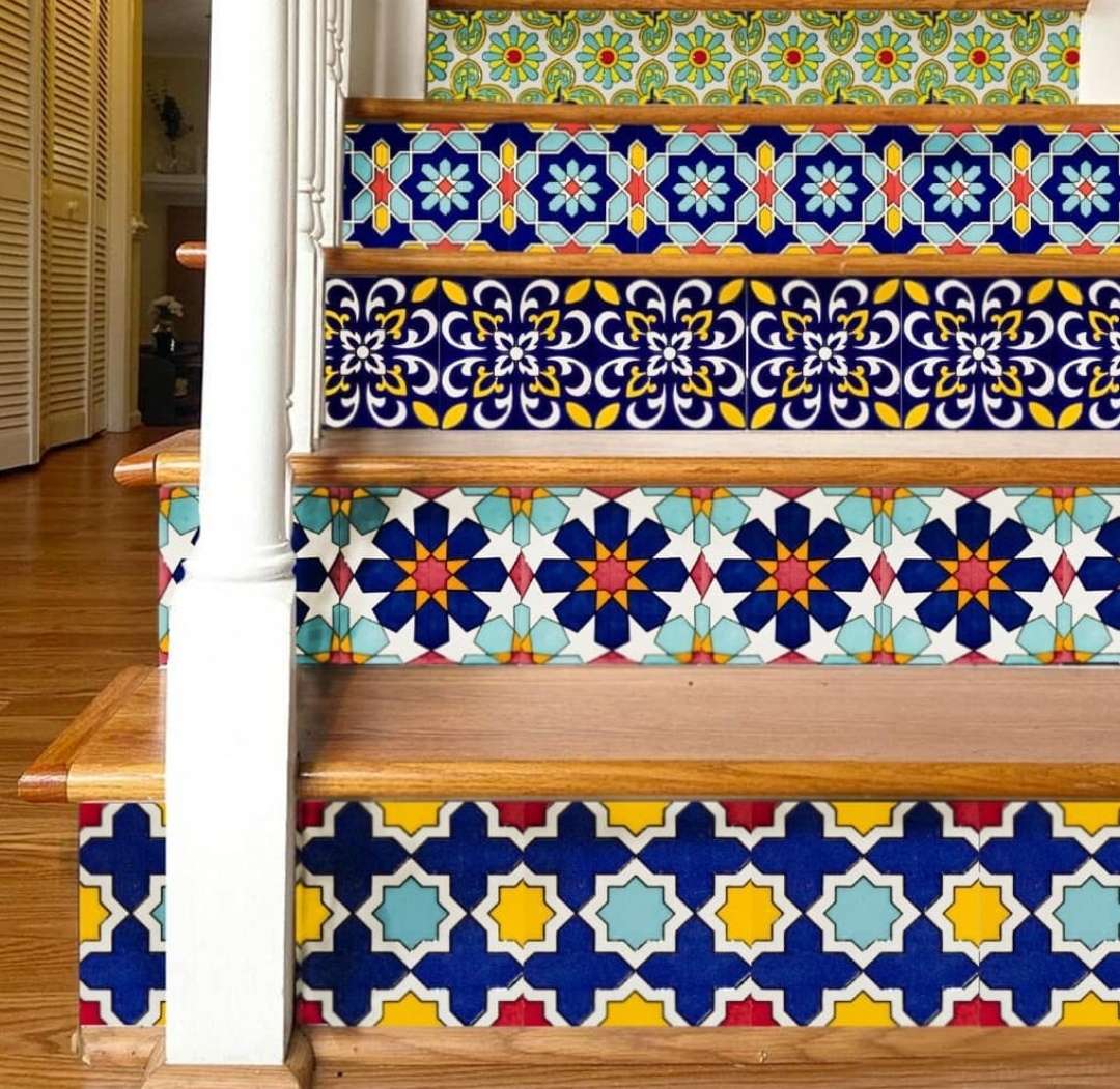 Hand-Painted Geometric Tile