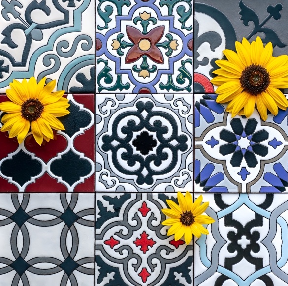 hand-painted tiles